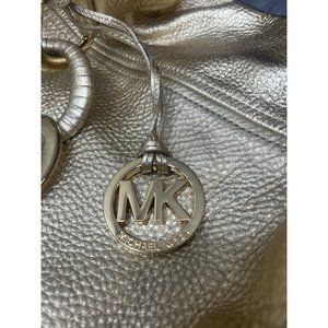 Michael Kors Metallic Gold Leather Medium‎ Shoulder Bag Purse Chain Strap b1205